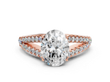 Rose gold Oval Cut Split Shank Pave Diamond Engagement Ring with Four-Prong Setting_28