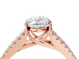 Rose gold Oval Cut Split Shank Pave Diamond Engagement Ring with Four-Prong Setting_32