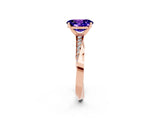 Rose gold Oval Cut Tanzanite Engagement Ring with Side Stone Accents and Four-Prong Setting_29