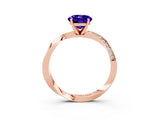 Rose gold Oval Cut Tanzanite Engagement Ring with Side Stone Accents and Four-Prong Setting_30