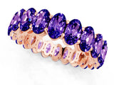 Rose gold Oval Cut Tanzanite Eternity Band with Shared Prong Setting_1