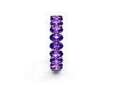 Rose gold Oval Cut Tanzanite Eternity Band with Shared Prong Setting_2