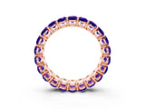 Rose gold Oval Cut Tanzanite Eternity Band with Shared Prong Setting_3