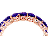 Rose gold Oval Cut Tanzanite Eternity Band with Shared Prong Setting_4