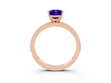 Rose gold Oval Cut Tanzanite Milgrain Pavé Engagement Ring with Four-Prong Setting_15