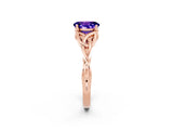 Rose gold Oval Cut Tanzanite Solitaire Celtic Knot Ring with Four-Prong Setting_14