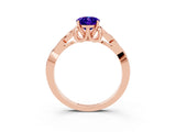 Rose gold Oval Cut Tanzanite Solitaire Celtic Knot Ring with Four-Prong Setting_15