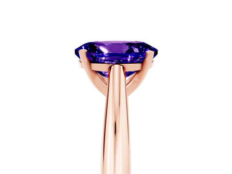 Rose gold Oval Cut Tanzanite Solitaire Engagement Ring with Cathedral Setting and Four-Prong Mount_17
