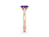 Rose gold Oval Cut Tanzanite Solitaire Engagement Ring with Cathedral Setting and Four-Prong Mount_20
