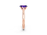 Rose gold Oval Cut Tanzanite Solitaire Engagement Ring with Cathedral Setting and Four-Prong Mount_26