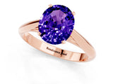 Rose gold Oval Cut Tanzanite Solitaire Engagement Ring with Cathedral Setting and Four-Prong Mount_67