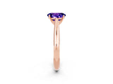 Rose gold Oval Cut Tanzanite Solitaire Engagement Ring with Cathedral Setting and Four-Prong Mount_68