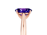 Rose gold Oval Cut Tanzanite Solitaire Engagement Ring with Cathedral Setting and Four-Prong Mount_71