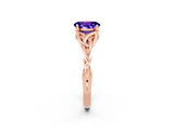 Rose gold Oval Cut Tanzanite Solitaire Engagement Ring with Celtic Knot Band and Four-Prong Setting_2