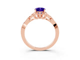 Rose gold Oval Cut Tanzanite Solitaire Engagement Ring with Celtic Knot Band and Four-Prong Setting_3