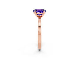 Rose gold Oval Cut Tanzanite Solitaire Engagement Ring with Classic Band and Four-Prong Setting_26