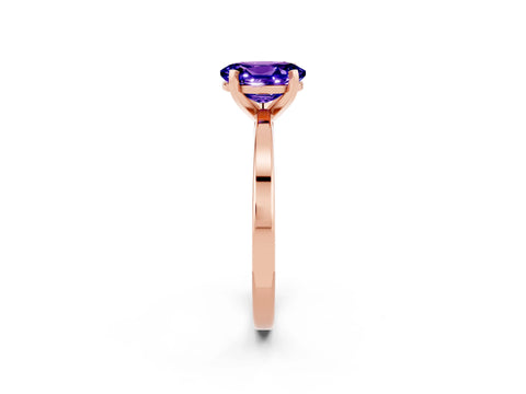 Rose gold Oval Cut Tanzanite Solitaire Engagement Ring with Classic Band and Four-Prong Setting_26
