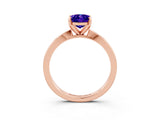Rose gold Oval Cut Tanzanite Solitaire Engagement Ring with Classic Band and Four-Prong Setting_27