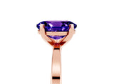 Rose gold Oval Cut Tanzanite Solitaire Engagement Ring with Classic Band and Four-Prong Setting_29
