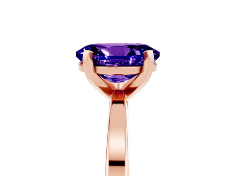 Rose gold Oval Cut Tanzanite Solitaire Engagement Ring with Classic Band and Four-Prong Setting_29
