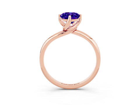 Rose gold Oval Cut Tanzanite Solitaire Engagement Ring with Four-Prong Setting and Classic Band_15