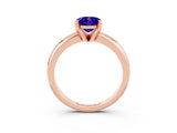 Rose gold Oval Cut Tanzanite Solitaire Engagement Ring with Round Band and Four-Prong Setting_3