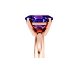 Rose gold Oval Cut Tanzanite Solitaire Engagement Ring with Round Band and Four-Prong Setting_5