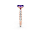 Rose gold Oval Cut Tanzanite Solitaire Pavé Band with Four-Prong Setting_2