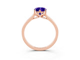 Rose gold Oval Cut Tanzanite Solitaire Ring with Flower Prong Setting and Classic Band_15
