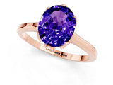 Rose gold Oval Cut Tanzanite Solitaire Ring with Flower Prong Setting and Classic Band_38