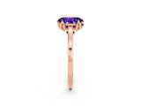 Rose gold Oval Cut Tanzanite Solitaire Ring with Flower Prong Setting and Classic Band_39