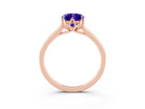 Rose gold Oval Cut Tanzanite Solitaire Ring with Flower Prong Setting and Classic Band_40