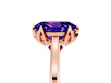 Rose gold Oval Cut Tanzanite Solitaire Ring with Flower Prong Setting and Classic Band_42