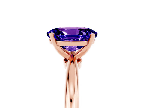 Rose gold Oval Cut Tanzanite Solitaire Ring with Six-Prong Setting and Classic Band_5