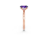 Rose gold Oval Cut Tanzanite Solitaire Ring with Thin Band and Four-Prong Setting_14