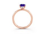 Rose gold Oval Cut Tanzanite Solitaire Ring with Thin Band and Four-Prong Setting_15