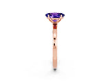 Rose gold Oval Cut Tanzanite Solitaire Ring with Thin Band and Prong Setting_14