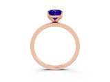 Rose gold Oval Cut Tanzanite Solitaire Ring with Thin Band and Prong Setting_15