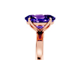 Rose gold Oval Cut Tanzanite Solitaire Ring with Thin Band and Prong Setting_17