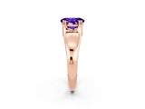 Rose gold Oval Cut Tanzanite Solitaire Ring with Wide Band and Prong Setting_2