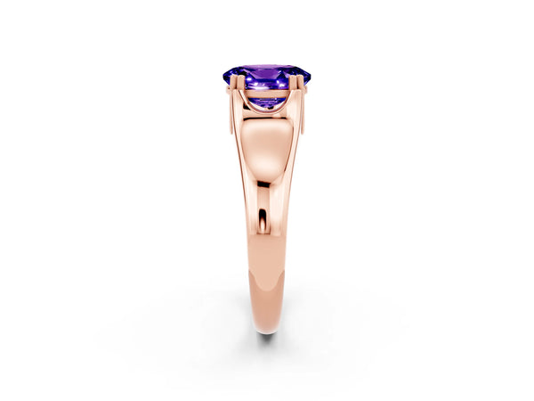Rose gold Oval Cut Tanzanite Solitaire Ring with Wide Band and Prong Setting