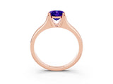 Rose gold Oval Cut Tanzanite Solitaire Ring with Wide Band and Prong Setting_3