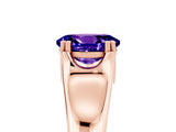 Rose gold Oval Cut Tanzanite Solitaire Ring with Wide Band and Prong Setting_5