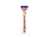 Rose gold Oval Cut Tanzanite Solitaire Twist Band Prong Setting Ring_57