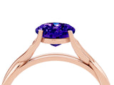 Rose gold Oval Cut Tanzanite Solitaire Twist Band Prong Setting Ring_59