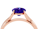 Rose gold Oval Cut Tanzanite Solitaire Twist Band Prong Setting Ring_60