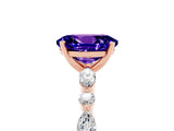Rose gold Oval Cut Tanzanite Solitaire with Side Stones on a Pavé Band and Four-Prong Setting_5