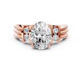 Rose gold Oval Cut Three-Stone Channel Set Ring with Bar Prongs_83