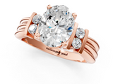 Rose gold Oval Cut Three-Stone Channel Set Ring with Bar Prongs_84