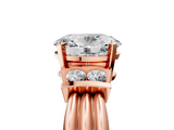 Rose gold Oval Cut Three-Stone Channel Set Ring with Bar Prongs_88